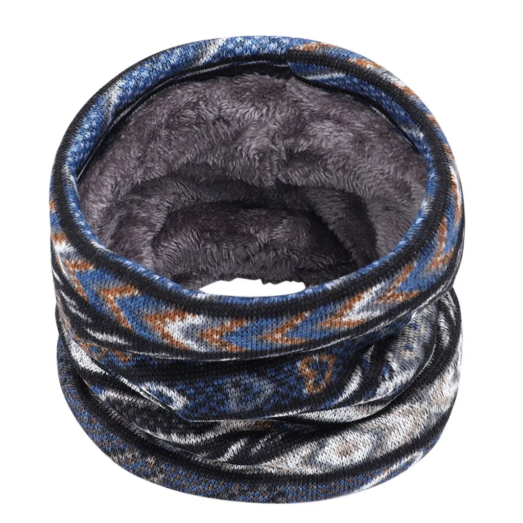 Зимний мягкий флисовый плотный вязаный шарф для шеи с принтом, шарф-хомут с петлей, шаль-снуд для лыжного восхождения#30