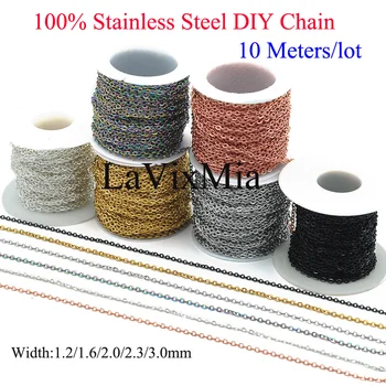 

10 Meters/lot Bulk Order 100% Stainless Steel DIY Chains for Jewelry Making Wholesale Link Cross Necklace Bracelet Chain dfd3s2