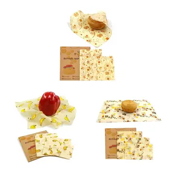 

Large, medium and small 3 pieces, reusable beeswax food wrap NEW