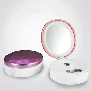 

LED Makeup Mirror Lamp USB Batteries Charger Bag Mini Ion Steamer Make Up Light Facial Mouisture Sprayer SPA Steaming Device