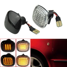 2 pçs led sinal de volta marcador lateral luz dinâmica lâmpada sequencial para skoda fabia octavia mk1 mk2 roomster rapid nh3