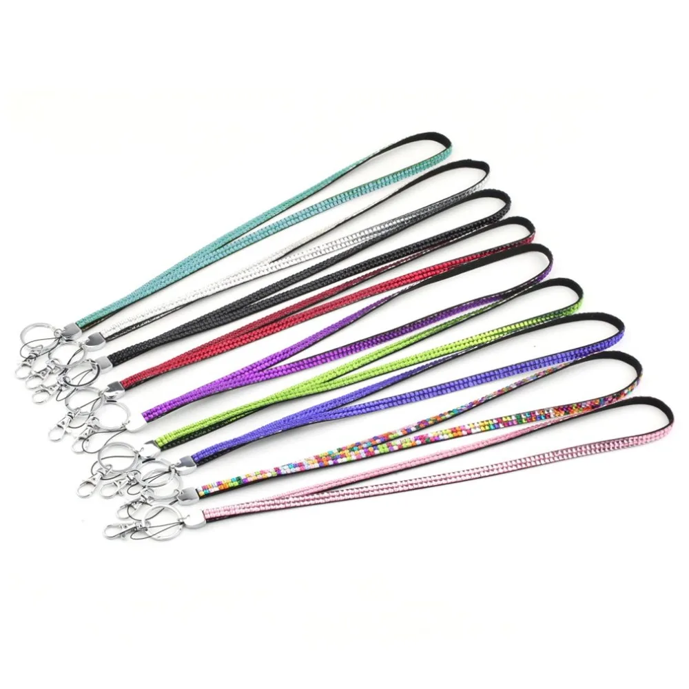 Unisex Rhinestone Crystal Bling Custom Neck Lanyard & ID Badge Cellphone Key Holder Ring For Casual Sport Unisex Rhinestone Crystal Bling Custom Neck Lanyard & ID Badge Cellphone Key Holder Ring For Casual Sport