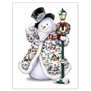 

Paint For Adults and Kids DIY Oil Painting Kits Pre-Printed Canvas Snowman