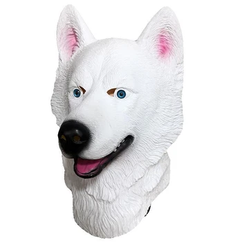 

New Environmental Protection Personality Animal Snow Leopard Dog Husky Dog White Latex Mask Husky Dog Mask