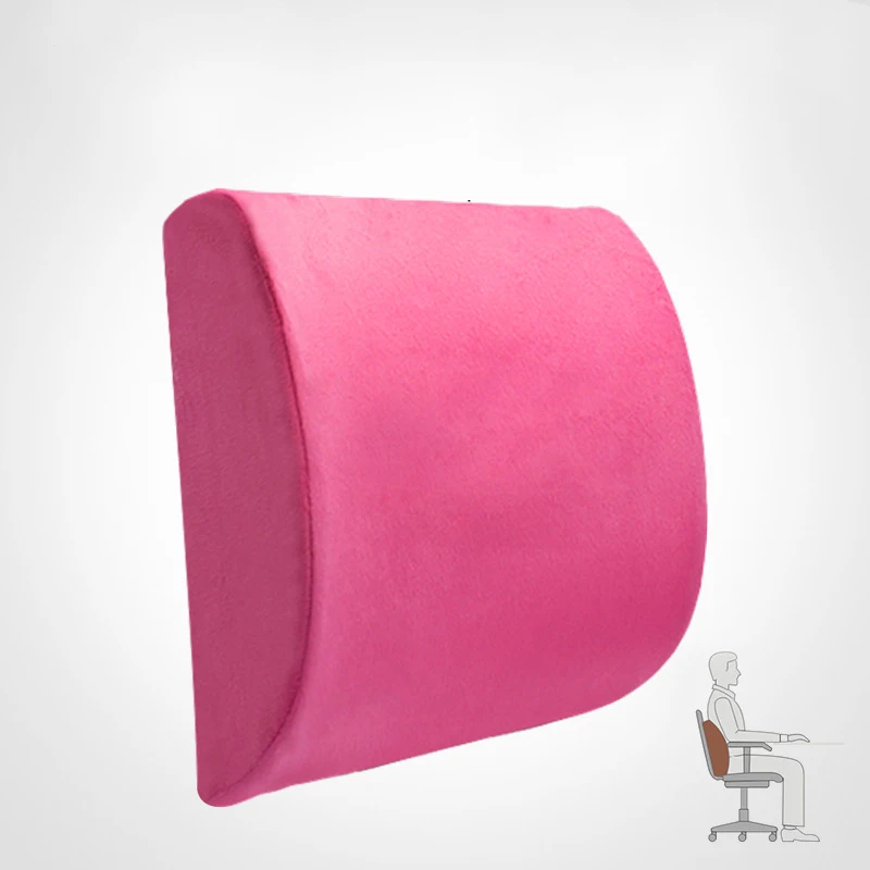 rose red 1 упаковка подушка для спинки стула эргономичный дизайн Подушка для спины из пены с эффектом памяти уменьшение талии уменьшение боли в талии подушка для спинки - Цвет: rose red
