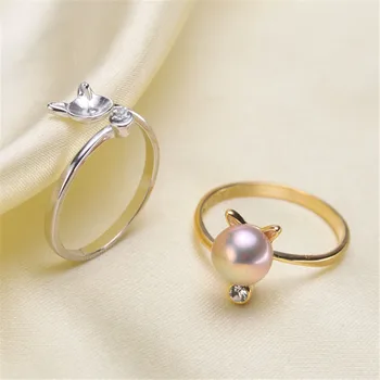

Delicate Pearl Rings Settings S925 Sterling Silver Rings Mount Women DIY Handmade Craft Rings Jewelry Accessory