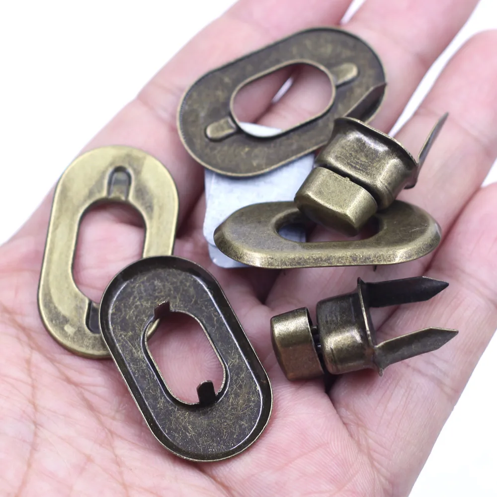 

50Sets Switch Turn Twist Clasp Locks Buckle Bronze Tone For Handbag Craft Bag Purse Hardware Tool Bag DIY Finding 37mm