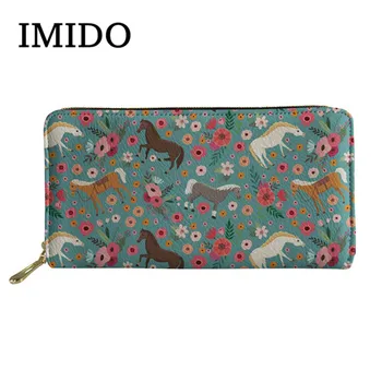 

PU Leather Wallet Women Long Wallet Wallet Crazy Horse Printing Large Female Wallet Credit Card Ladies Wallet Phone Bag