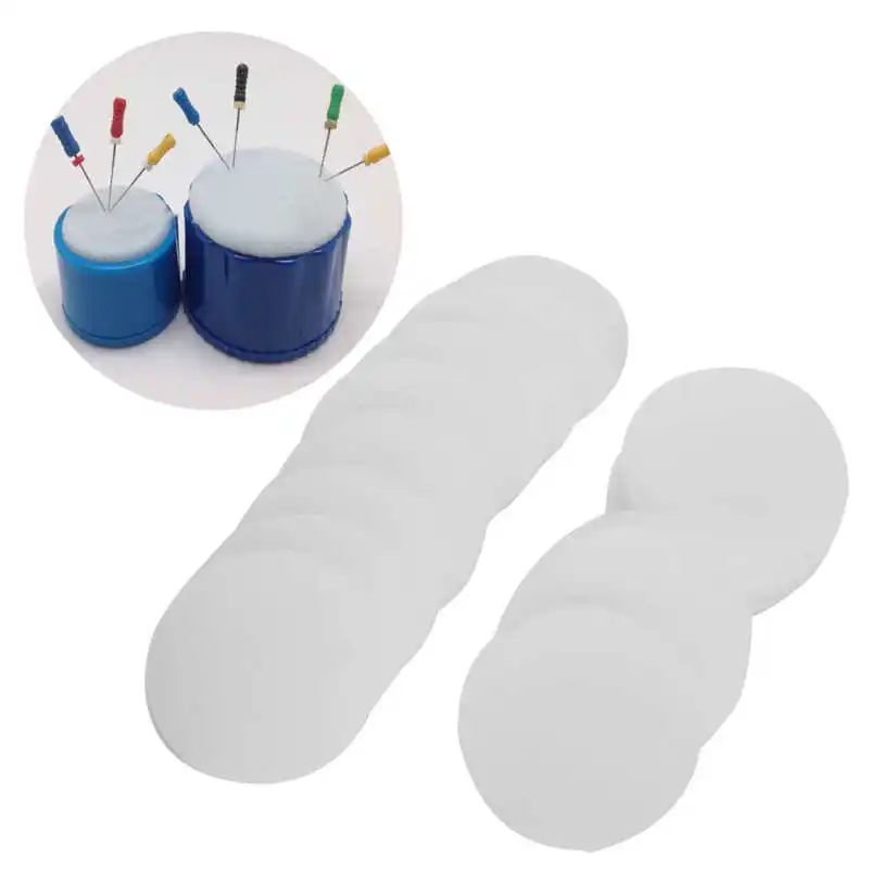 Disposable Dental Clean Sponge Pads Soft Dental Endo Files Cleaning Foam Stand Replacement Foam Sponges 50Pcs Dentist Oral Care