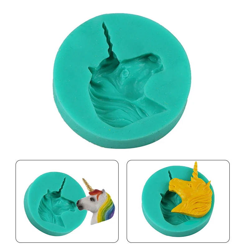 

Hot Sale 1 Pcs Cake Tool Unicorn Horse Silicone Mold Sugar Craft Chocolate Fondant Kitchen Practical Tool Sugar Craft Mould