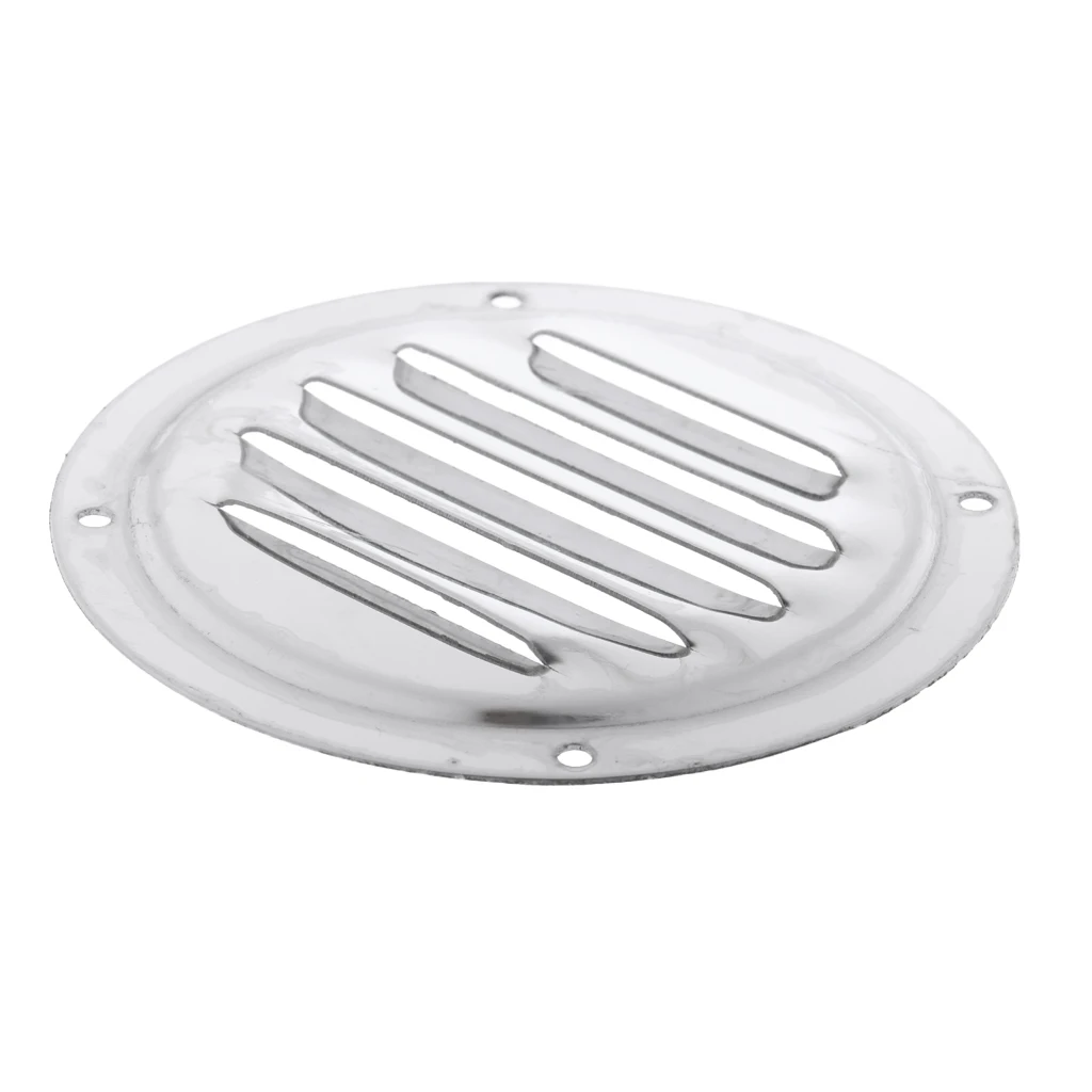 5 Slots Round Louvered Air Vent Grill Ventilation Grille 4 inch for Marine Boat Replacement, Stainless Steel