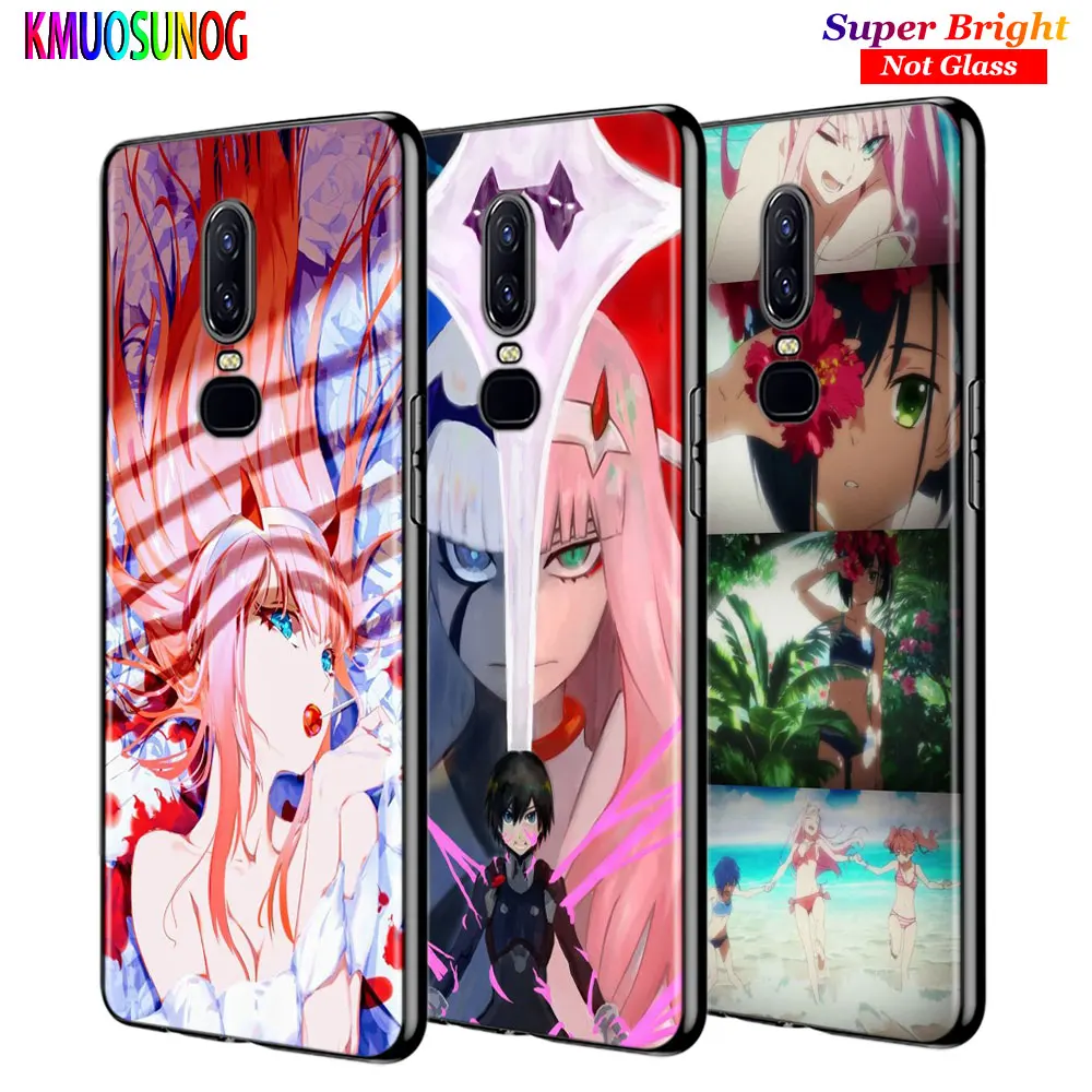 

For OnePlus 7 7Pro Black Silicone Cover Comics Darling in the Franxx Back Cover For OnePlus 5 5T 6 6T Phone Case