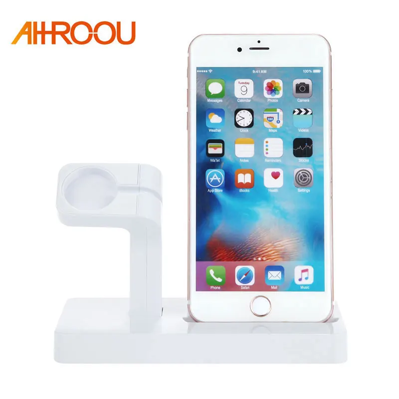 2 в 1 зарядная док-станция для Iphone X Iphone 8 Iphone 7 Iphone 6 Силиконовая Подставка для зарядки док-станция для Apple Watch Series