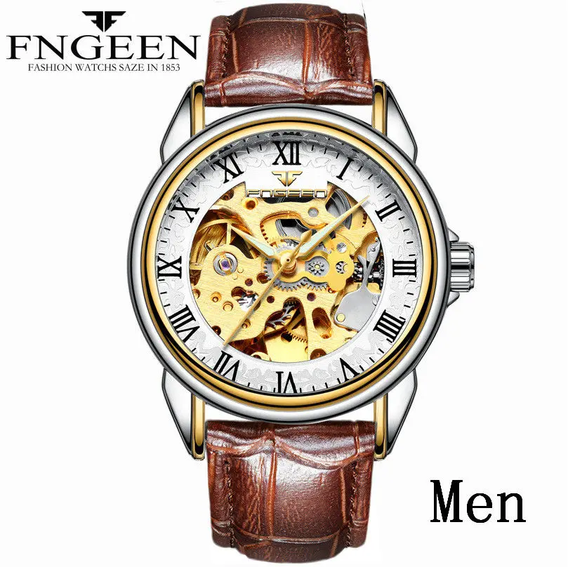 Reloj Mujer, наручные часы со скелетом, Relogio Hour, Лидирующий бренд, женские автоматические механические часы, женские часы с турбийоном - Цвет: leather tone Gwhite