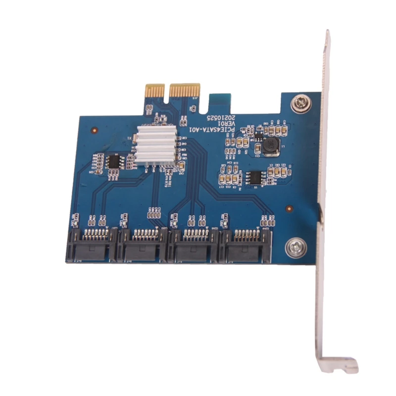 PCI-E 1X to SATA 3.0 Expansion Card 4 Full Speed Ports 6Gbps Transfer Hard Drive for Win7 / 8/10 Linux | Компьютеры и офис