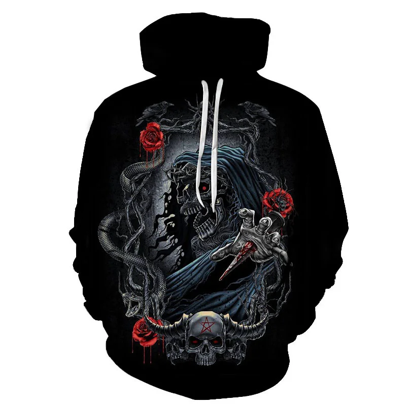 

Skull 3D hoodies Sweatshirts Men Women Pullover style Hip Hop Rock sweatshirt gothic horror cool men's long sleeve pullover