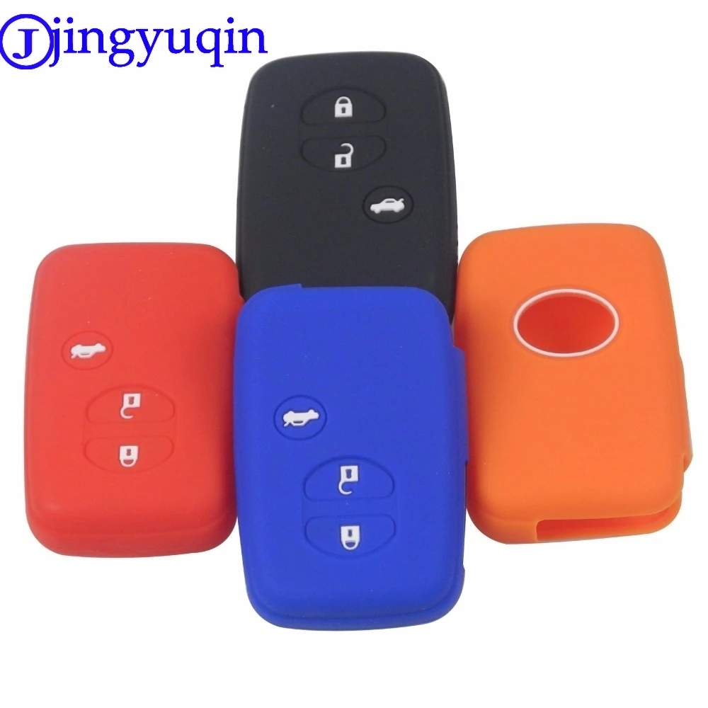 

10pcs Silicone Remote Control Car Keychain Key Cover Case For Toyota Camry Crown RAV4 Corolla Prado Prius 3 Buttons