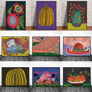 

Yayoi Kusama Purple Pumpkin Canvas Oil Painting Posters and Prints Quadros Wall Art Picture For Living Room Home Decor Cuadros