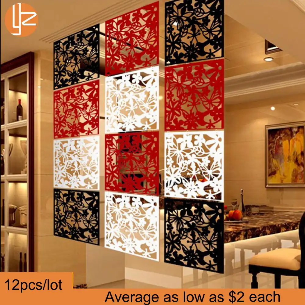 12pcs 40x40cm Hanging Screens Plastic Living Room Divider Curtains