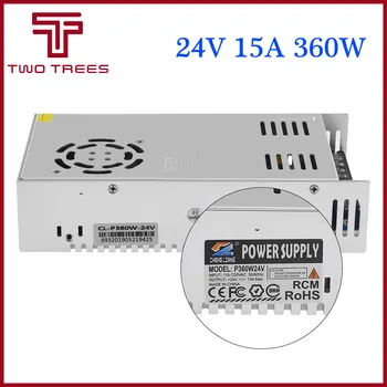 

24V 15A 360W fuente de alimentación de conmutación zafiro Pro adaptador de impresora led tira de transformador de luz 12v para 3