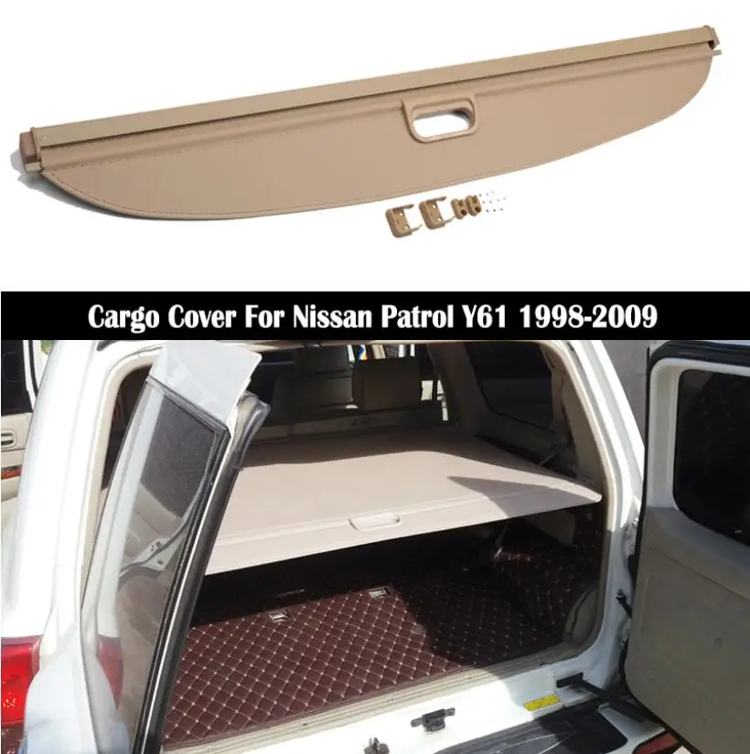 

Rear Cargo Cover For Nissan Patrol Y61 1998-2009 privacy Trunk Screen Security Shield shade Auto Accessories