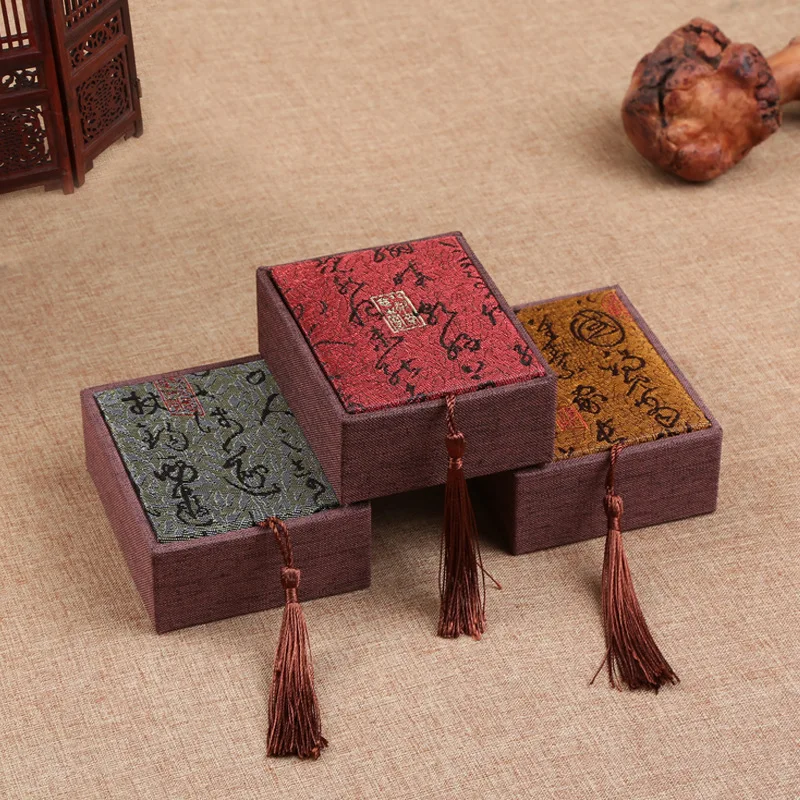 

Chinese Style Mini Tin Ring Necklace Earrings Box Gift Jewelry Tin Box Storage Square Drum Tinplate Box Drawer Organizer