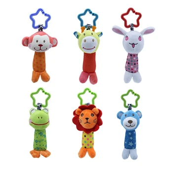 

Cartoon Baby Kids Rattle Toys Animal Plush Hand Bell Baby Stroller Crib Hanging Rattles Infant Baby Toys Gift under 3 Years