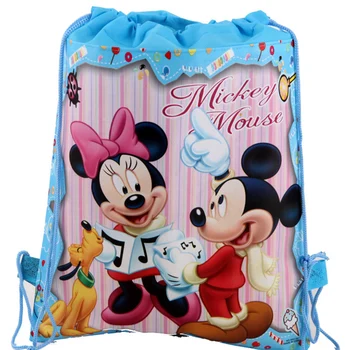 

Cartoon Mickey Minnie Drawstring bag for Girls Travel Storage Package Cartoon School Backpacks Children Birthday Party Favors