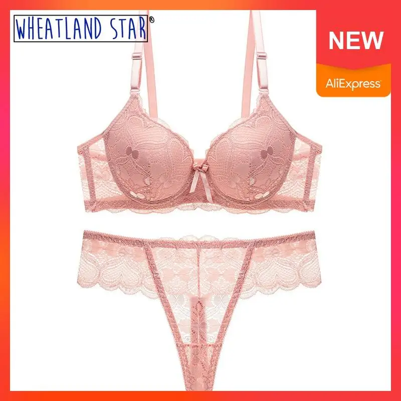 

Women Bra Plus Size Intimate Underwear Push Up Bra and Panty Set Padded Brassiere Lace Thongs Panties Hot Underwear & Sleepwears