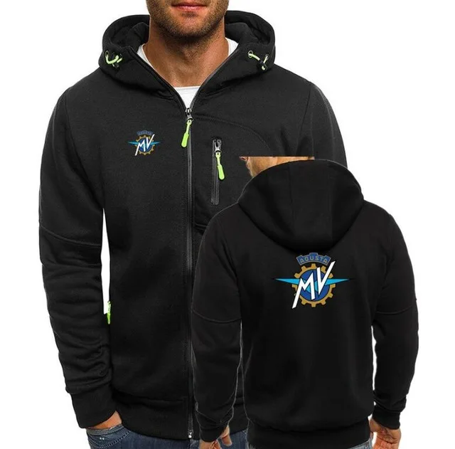 Bomber Hoodies Men Personality Zipper Sweatshirt Male Motorcycle Tracksuit Hip Hop Autumn Winter Mv Agusta Hoodie Mens j - Цвет: 8