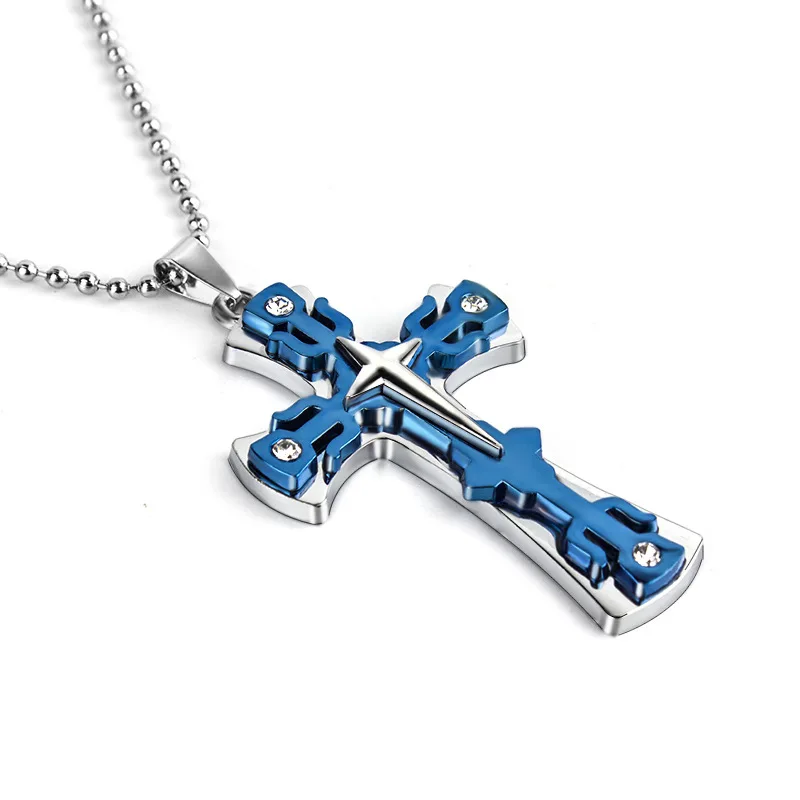 2021 Fashion New Black Rectangle Pendant Necklace Men Trendy Simple Stainless Steel Chain Men Necklace Jewelry Gift
