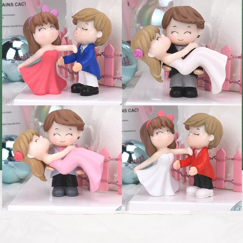 

Sweet Couple Bride Groom Model Miniature Figurine Landscape Wedding Figurine Desktop Ornament Home Decor Wedding Gift Garden Dec
