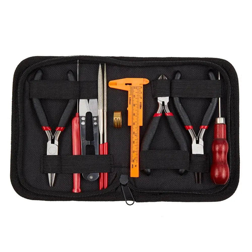 

pandahall Jewelry Making Tool Kit DIY Tools Set Equipment Pliers Scissor Bead Awls Beading Tweezers and Pins Vernier Caliper
