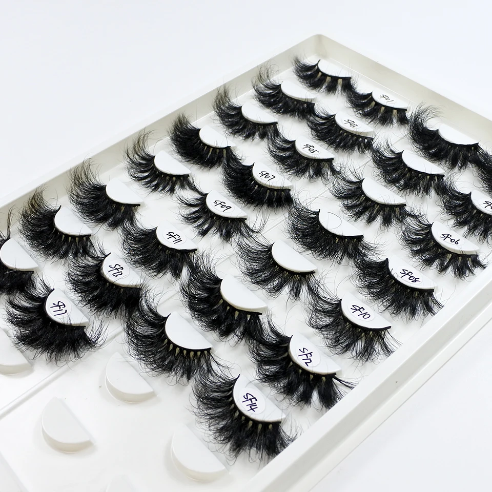 Mink Lashes Wholesale 5/10/30/50 Pairs 25mm Eyelashes Long Wispy Messy Fluffy Lashes Bulk Makeup 25 mm Mink Eyelashes