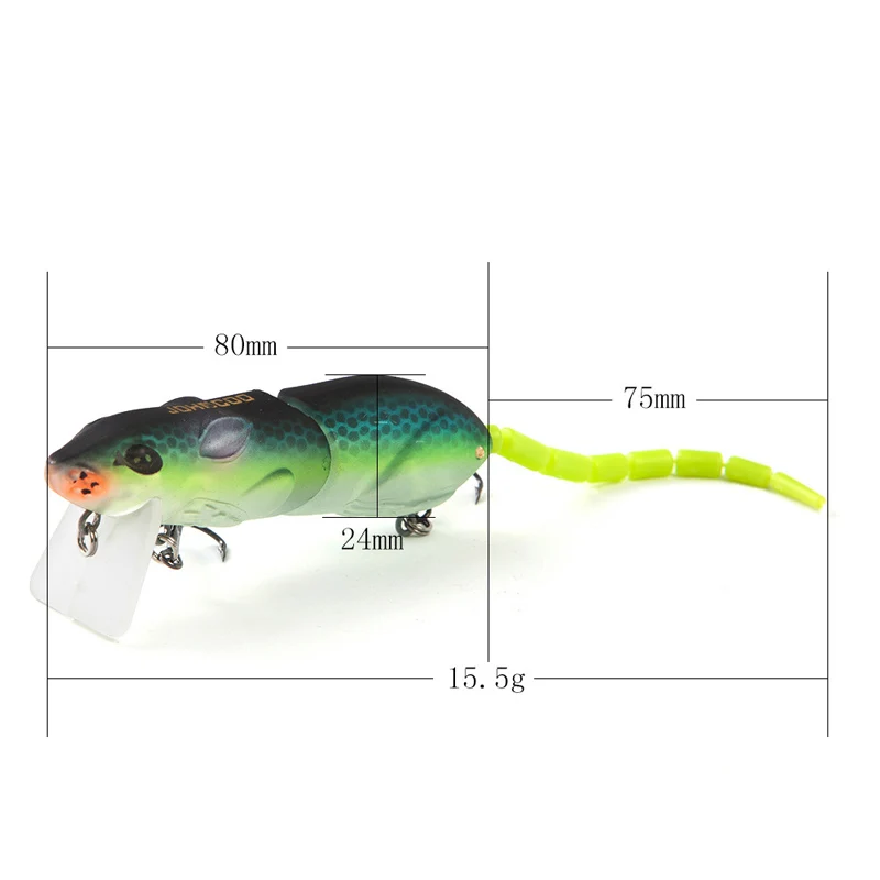 New Artificial Fishing Lure Mouse Bionic Broken Section Hard Bait 15.5 Grams Long Cast Mino Carp Cockroach Black FIsh Bait