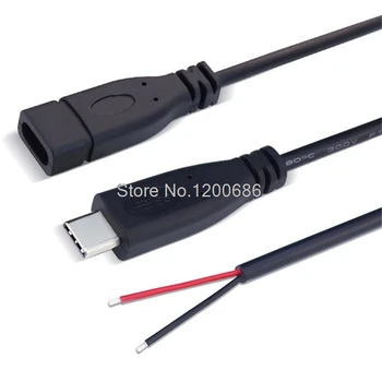 

YPE-C Male Cable Pigtail 0.3M tpc USB Female Jack 4 wires Power Pigtail Cable Cord DIY
