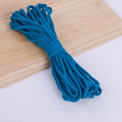 blue 5 мм Diy аксессуары витой круглый хлопок шнур декоративная Веревка бежевый хлопок веревка ручной шнурок хлопок веревка 14 цветов - Цвет: blue