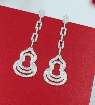 

925 Sterling Silver Color Round Cute Bling Zircon Stone Stud Earrings for Women Fashion Jewelry