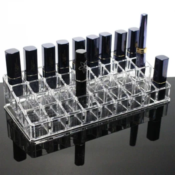 

Lipstick Storage Rack 36 Grids Transparent Reasonable Structure Portable Display Cosmetic Organizer
