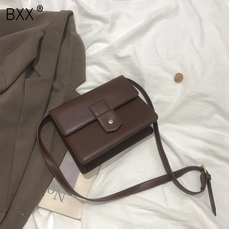 

[BXX] Chain Design PU Leather Crossbody Bags For Women 2020 Fashion All-match Shoulder Messenger Bag Lady Quality Handbags HK471