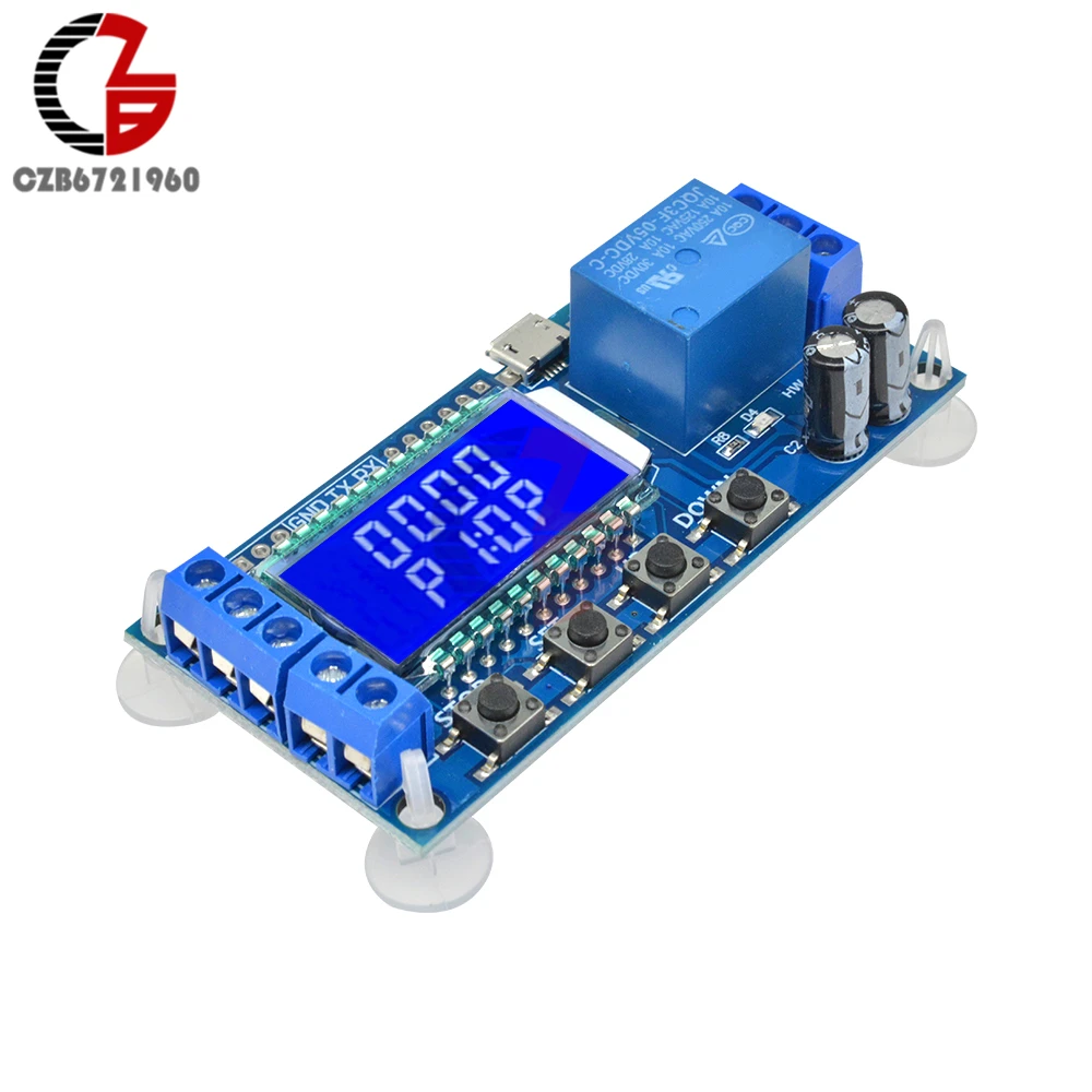 UART ttl Micro USB реле времени задержки модуль DC 6-30 в цикл реле времени Высокий Низкий уровень триггер таймер цифровой ЖК-дисплей