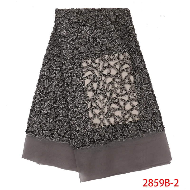 

Gray Handmade Beads Lace Latest Sequins Lace Fabrics with Beads Nigerian Tulle Mesh Lace Beaded Lace for Women Dresses APW2859B