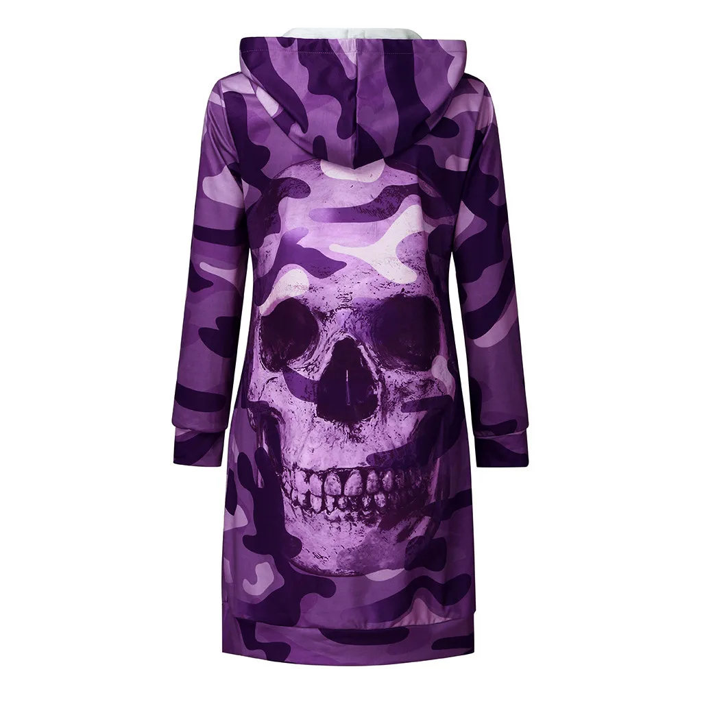 Camouflage Skull Long Sleeve Hoodie 21