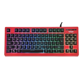 

ALLOYSEED RGB Backlight Gaming Keyboard Mechanical Feel 87 Keys USB Wired Keyboard for Desktop Laptop PC Computer