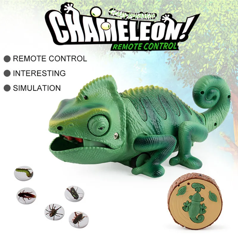 2.4G Remote Control Chameleon Lizard Pet Intelligent Electronic Parent Child Game Toy High Simulation Tail Swing Eat Insect Gift 2