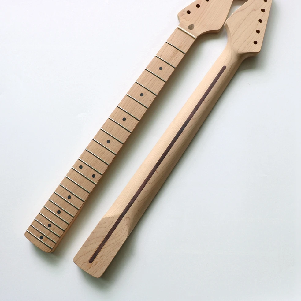 Unfinished 21 Fret One Piece Roasted Maple Strat Style Guitar Necks