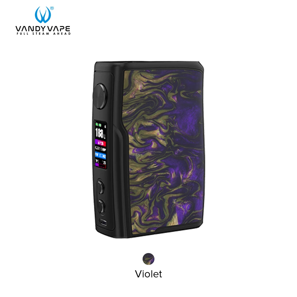 Violet (Resin) Vandy Vape vwell мод с питанием от двух аккумуляторов 18650 Вт, 188 Вт, коробка, мод, электронная сигарета, водонепроницаемый мод VS Drag 2 - Цвет: Violet (Resin)