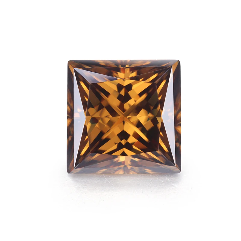 5ct тест прошел положительный Принцесса Cut 10*10 мм цвета шампанского Moissanite бисера
