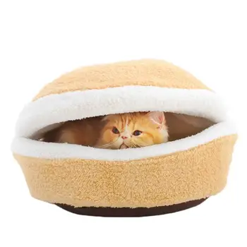 

Papipet Windproof Waterproof Removable Cat Dog Bed House Shell-shaped Dog Burger Tents Bed for Small Dog and Cat