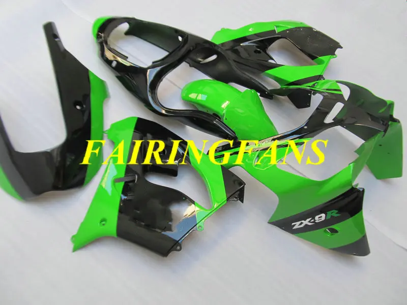 Обтекатель кузова мотоцикла для KAWASAKI Ninja ZX9R 00 01 ZX 9R 2000 2001 зеленый глянцевый черный